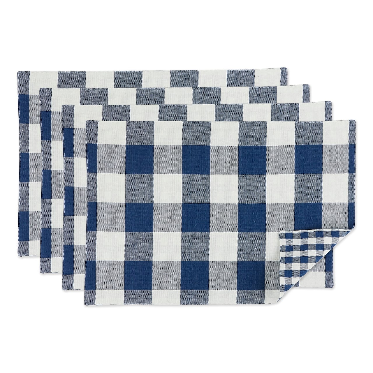 DII® Reversible Gingham & Buffalo Check Placemat Set, 4ct.